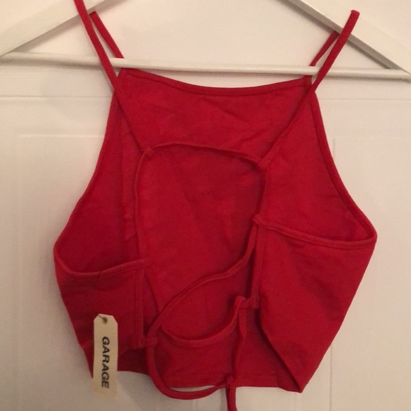 Red open back crop top - Picture 2 of 2